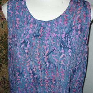 Go Fish Beach Pool Cover Up Dress Large blue pink